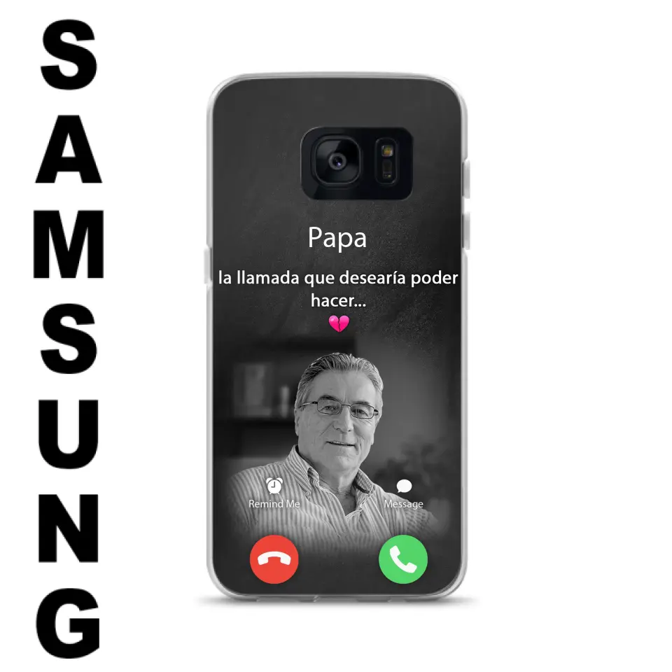 Funda personalizada para teléfono conmemorativo de papa - Cargar foto - Idea de regalo conmemorativo para mamá/papá - La llamada que desearía poder hacer - Funda para iPhone/ Samsung