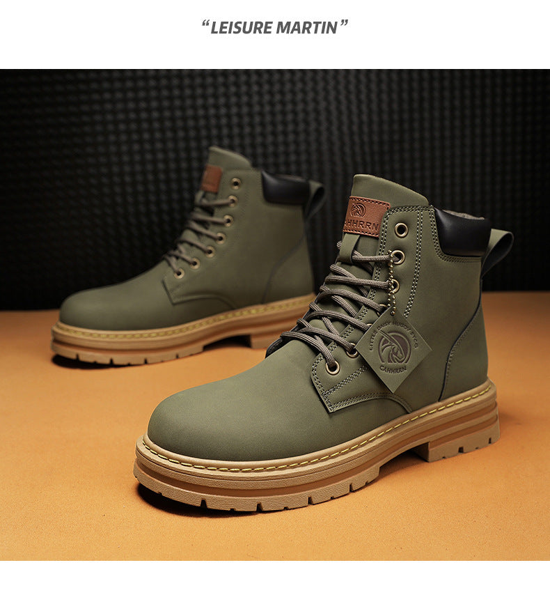 Men's Boots Plus Size Vintage Leather Worker Boot