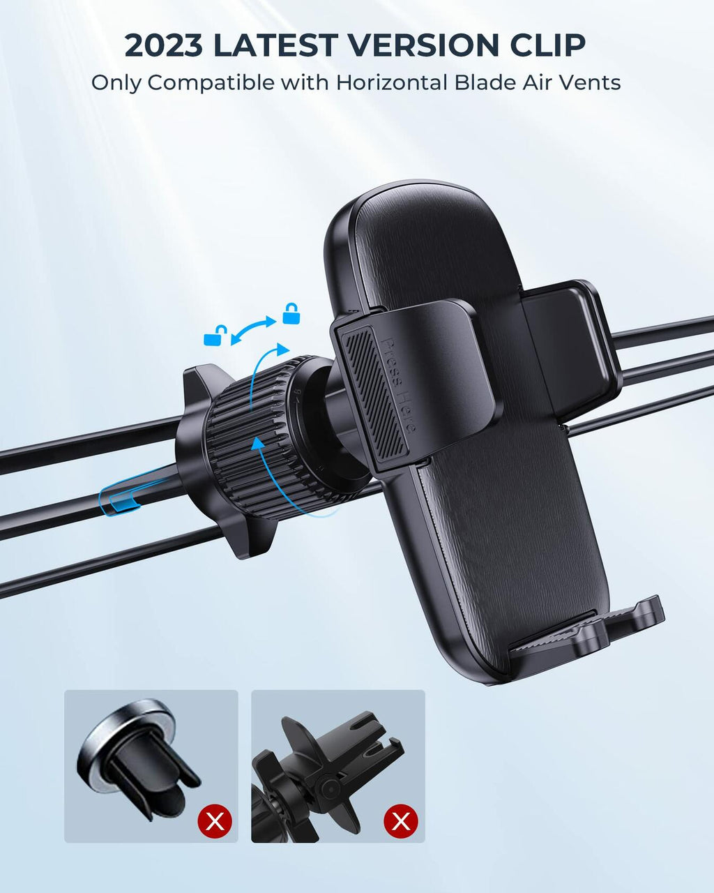 QAB Car Phone Mount Windshield Holder Military-Grade Suction Black